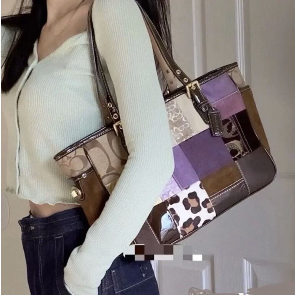 Coach Vintage 9499 Suede Patchwork Tote Bag